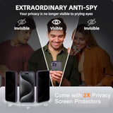 For Iphone 15 Pro Max Case, Compatible With Magsafe, With 2 Privacy Screen Protectors, Full Coverage Camera, 15Ft Drop Protection, Slim & Rugged Magnetic Phone Case, Purple