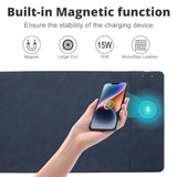 Magnetic Wireless Charging Desk Pad, Office Desk Mat With Wireless Charger, Waterproof And Scratch-Resistant Large Mouse Mat, Microfiber Leather Mouse Pad For Office And Home Use, Blue Color