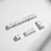 4Pcs Keycaps, White Topographic Keycaps Pbt Keycap Cherry Profile Dye-Sublimation Space Bar 6.25U Esc Enter Custom Keycap Set For Mechanical Keyboard Caps Desktop Computer Keyboards