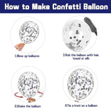 Navy Blue Silver Balloon Kit 50pcs Metallic and Confetti Balloons for Parties