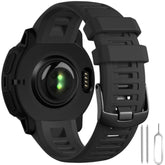 22mm Soft Silicone Garmin Instinct Replacement Watch Band, Black