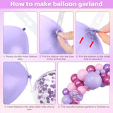 153pcs Pink Purple Balloon Arch Kit for Birthday, Bridal, and Baby Shower Decor
