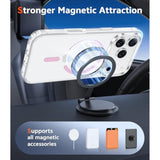 For Iphone 17 Pro Case: Clear Magnetic Transparent Phone Cases With Screen Protector Slim Anti Yellowing Military Grade Drop Protection Rugged Shockproof Protective Cell Phone Cover (Pink)