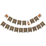 Age to Perfection Banner, Whiskey Birthday Decor for 30th 40th 50th Parties