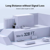 Ethernet Extender 10Gbps, Ethernet Coupler For Cat8 Cat7 Cat6 Cat5 Cable, 328Ft Long Distance Extend, Aluminum Alloy Shell, Black