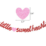 Valentine'S Day Little Sweetheart Banner Hanging Garland Baby Shower G