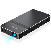 Mini Projector, Pocket-Sized Dlp Portable Projector, 1080P Cookie Projector , Support Hdmi Wifi Built-In Rechargeable Battery Stereo Speakers And Remote Control Movie Projector - Updated Type-C