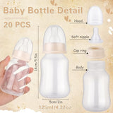 Bottle Chug Baby Shower Game 20 Pcs Baby Bottles Shower Favor With 1 Kraft Theme Sign For Gender Reveal Party Supplies Gifts(Beige)