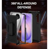 Samsung Galaxy S26 Plus Heavy Duty Shockproof Case with Belt Clip Holster and Screen Protector, Military Grade Rugged Durable Phone Cover for Galaxy S26 Plus (Black)
