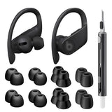 8 Pairs Ear Tips for Beats Powerbeats Pro/Beats Flex/Beats X with Cleaning Kit, Soft Silicone Fit in Case Replacement Tips for Beats Powerbeats