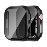 2-Pack Privacy Screen Protector Case for Apple Watch Series 7-9 45mm Black