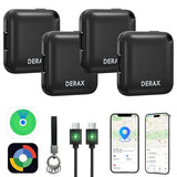 Bluetooth Tracker 4 Pack - Usb-C Rechargeable Tracker Tag Compatible With Find My Device, Works With Ios And Android, Anti Lost Item Finder For Keys Wallet Luggage Backpack, Black
