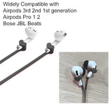 Magnetic Anti-Lost Straps For Airpods, 2 Pcs Soft Silicone Sports Lanyard Compatible With Airpods 4 And Pro,Pro2, Airpods 1/2, Bose Jbl Beats.(Black)