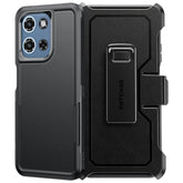 For Motorola Moto-G-5G 2025 Case: Heavy Duty Drop Protection With Rugged Belt-Clip Holster & Kickstand Grade Shockproof Durable Protective Cell Phone Cover For Moto G 2025 (Black)