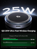 Qi2.2 Magnetic Wireless Charger: 25W Fast Charging Pad with Cooling Fan, Wireless Phone Charger with 6.6ft Cable for iPhone 17/16/15/14/13/12