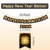 Happy New Year 2026 Banner Pre-Made Party Decorations NYE Supplies