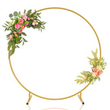 7.2Ft Round Backdrop Stand, Stable Balloon Arch Stand, Metal Wedding Arch Backdrop Stand Circle Backdrop Stand Frame For Wedding, Birthday Party, Baby Shower Decoration (Gold)