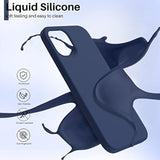 Compatible With 12 Case, Compatible With 12 Pro Case, Slim Liquid Silicone 3 Layers Full Covered Soft Gel Rubber Phone Case Cover 6.1 Inch-Navy Blue