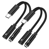 Usb C To 3.5Mm Headphone And Charger Adapter For Samsung Galaxy A17 A56 A55 A35 S25 S24 Ultra A16 A15 Iphone 17 16E, 2 In 1 Usb Type C To Aux Audio Jack Adapter With Pd 60W Fast Charging Dongle Cable