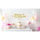Welcome To 7 Day Weekends Gold Glitter Banner - Retirement Party Supplies, Gifts And Decorations