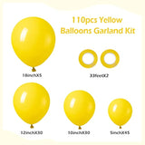 110pcs Yellow Balloon Arch Kit, Various Sizes for Birthday, Baby Shower, Wedding
