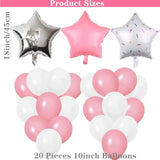 47pcs Pink Sleepover Party Decorations, Moon, Star Balloons, Banner for Girls