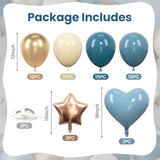 62Pcs Dusty Blue Balloons Blue White Pastel Light Baby Sand White Cream Heart Star Foil Baby Shower Boys 12 Inch Balloon Decorations For Bachelorette Birthday Bridal Wedding Party Backdrop Decor