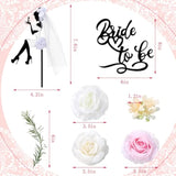 16 Pcs Bride To Be Cake Topper Set Wedding Cake Toppers Acrylic High Heels Lady Girl Decor For Wedding Shower Engagement Bachelorette Hen Party Decorations(Black)