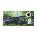 Mousepad Large Mouse Pad Peacock Animal Bird Elegant Green Nature Flower Painting Large Mouse Pad For Desk Pad Mat For Keyboard And Mouse Pad Office Supplies For Desk 30X60Cm