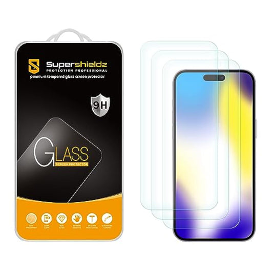 (3 Pack) Designed For Iphone 15 Pro Max (6.7 Inch) Tempered Glass Screen Protector, Anti Scratch, Bubble Free