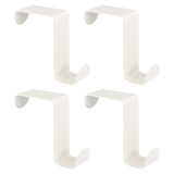 uxcell Over The Door Hooks, 4pcs - Stainless Steel Door Hangers Hooks, S-Shaped Double Hooks for Hanging Clothes, Hats, Towels (White)