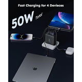 50W Usb C Wall Charger - 4 Port Gan Fast Charging, Compact Usb C Charger Block With Foldable Plug For Iphone 15/14/13/12 Pro Max, Macbook Pro/Air, Ipad, Galaxy, Etc.