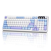 Wireless Keyboard, Rgb Backlight Keyboard, Tri-Mode Bt5.0/2.4Ghz/Usb-C, 99-Key Creamy, Anti-Ghosting Keys, Compatible With Pc, Mac, Gaming Consoles