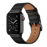 Apple Watch Leather Band Replacement Strap 42-49mm Black Compatible With All Series