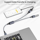 Usb Splitter Y Cable 1Ft,Usb A 1 Male To 2 Female Extension Cord Converter,Dua
