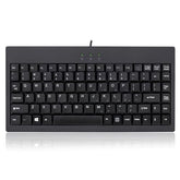Akb-110B Mini Keyboard - Compact 87-Key Membrane Keyboard With Led Indicators And Space-Saving Design - Usb/Ps2 Connection - Compatible With Windows Os (Black)