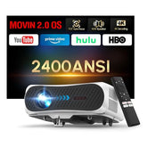 Smart 4K Projector Led Daylight Projectors 2400 Ansi Hdr 10+ With Wifi6 Bluetooth5.4 Hdmi Earc/Cec, Tof Auto Focus 40W Speaker & Db Audio For Home Theater Movie Night Gaming Bedroom Fitness