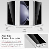 Miimall for Samsung Galaxy Z Fold 5 Case with Privacy Screen Protector, Built-in Adjustable Kickstand & Magnetic Hinge Protection All-Inclusive Protective Case for Galaxy Z Fold 5 5G(Silver)