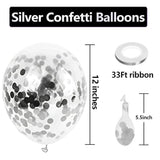 Silver Confetti Balloons - 60-Pack 12" Latex Party Decorations