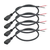 Short Micro Usb Female 2 Pin Bare Wire,30Cm/11.8In Micro Usb To Open End Pigtail Power Cable Easy Soldering,Micro Usb 22Awg 3A For Micro Usb Equipment Installed Or Replace Repair Diy Cable(4Pcs)
