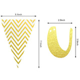 Pre-Strung Glitter Congratulations Banner Triangle Flag Banner With 12 Pieces Hanging Swirls For Wedding Retirement Graduation Anniversary Party Decorations(Gold)