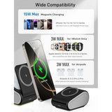 4 In 1 Wireless Charger For Iphone, Mag-Safe Charger For Iphone 16/15/14 Series, Airpods Pro 2, Iwatch Series 10/9/8/7, Foldable Charging Station For Apple Multiple Devices