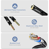 Headphone Splitter Cable For Computer, 3.5Mm Female To 2 Dual Male Microphone/Audio Y Splitter, Stereo Jack Gaming Headset To Pc/Laptop Adapter (Black)