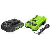 GreenWorks 24V 2Ah USB Battery+2A Charger