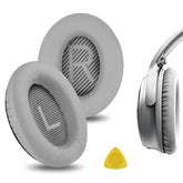 Geekria Replacement Ear Pads for Bose New QuietComfort, QC 45/ 35II/ 35IIGaming/ 35/25/ 15/ SE, AE 2/2i/2w, SoundTrue, SoundLink AE2 Headphones, Ear Cushions with Video Guide (Silver Grey)