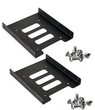 (Pack Of 2) 2.5" To 3.5" Bay Ssd Hdd Notebook Hard Disk Drive Black Mounting Bracket Adapter Tray Kit