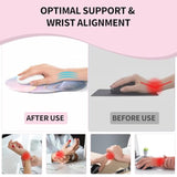 Mouse Pad With Wrist Rest, Comfortable Computer Mousepad With Gel Wrist Support Smooth Surface And Non-Slip Pu Base For Pain Relief, Laptop, Office & Home (Cyan Pink Marble)