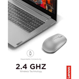 Lenovo 530 Full Size Wireless Computer Mouse for PC, Laptop, Computer with Windows - 2.4 GHz Nano USB Receiver - Ambidextrous Design - 12 Months Battery Life - Platinum Grey