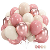 60 Pcs Blush Pink Balloons, Retro Nude Beige & Rose Gold Set for Parties & Showers