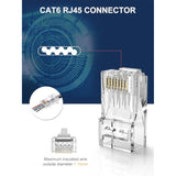 CableCreation RJ45 Pass Through Connectors, 100-Pack Cat6/Cat5e Gold Plated Mo